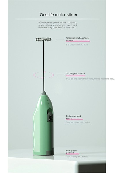 Elektrikli Mini Uygun Paslanmaz Çelik Mutfak Gadgets Kremsi Çikolata Cappuccino Elektrik Sütü Çeyrek Pembe (Yurt Dışından) indirimleri