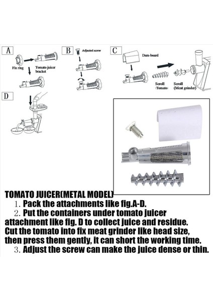 2x Domates Suyu Dıy Ketçap Bağlantısı Mutfakaid Stand Mikser Mutfak Araçları (Yurt Dışından) fiyatları