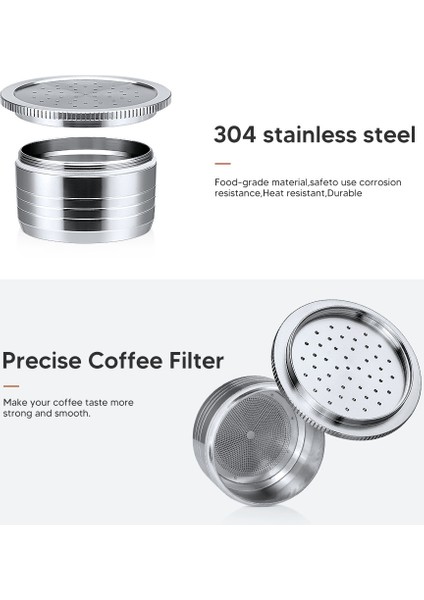 Segafredo Makine Yeniden Kullanılabilir Filtre Kahve Pods Için Paslanmaz Çelik Doldurulabilir Espresso Kahve Makinesi Kapsülü (Yurt Dışından) modelleri