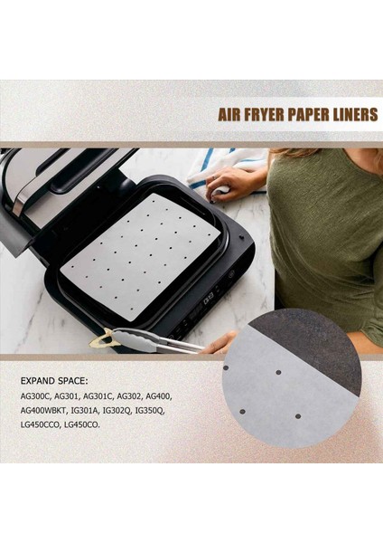 100 Pcs Air Fritöz Parşömen Astarı Ninja Foodi Grill Için 5 AG301 Çift Hava Fritöz (Yurt Dışından) modelleri