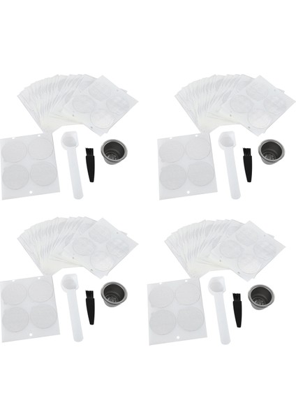 4 Kapsül 100 Mühür Doldurulabilir Nespresso Kahve Kapsülü Nespresso Makinesi Için Yeniden Kullanılabilir Espresso Kahve Makinesi Kupası Filtresi (Yurt Dışından)