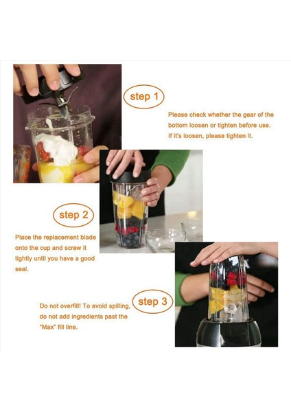 Ninja Otomatik Iq 1000W Blender Aksesuarları Yedek Parçaları Için Uyumlu Için 2x Kapak ve 32OZ Kupa ve 7 Fins Blade BL482 (Yurt Dışından) indirimleri