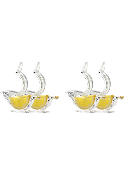 Manuel Limon Meyve Sıkacağı Akrilik Manuel Limon Dilim Fışkırtısı Taşınabilir Şeffaf Meyve Meyve Sıkacağı Kuş Şekli El Sıkacağı (4pc) (Yurt Dışından)