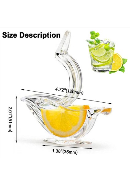 Manuel Limon Meyve Sıkacağı Akrilik Manuel Limon Dilim Fışkırtısı Taşınabilir Şeffaf Meyve Meyve Sıkacağı Kuş Şekli El Sıkacağı (4pc) (Yurt Dışından) fırsatları