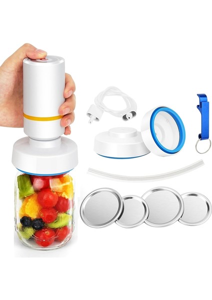 Mason Kavanoz Vakum Sızdırmazlığı Geniş/normal Ağız Aksesuarları ile Kavanozlar Için Elektrikli Vakum Sızdırmazlığı Vakum Sızdırmazlık Pompası Kiti (Yurt Dışından)