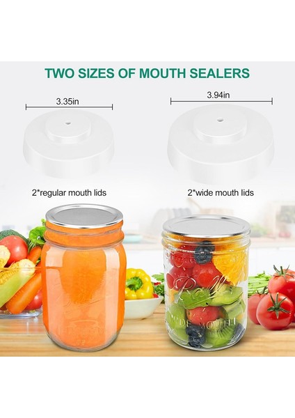 Mason Kavanoz Vakum Sızdırmazlığı Geniş/normal Ağız Aksesuarları ile Kavanozlar Için Elektrikli Vakum Sızdırmazlığı Vakum Sızdırmazlık Pompası Kiti (Yurt Dışından) indirimleri