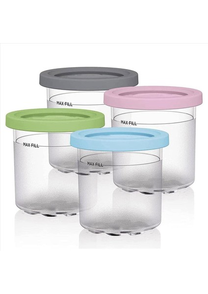 8x Dondurma Pintleri Fincan Ninja Krema Pintleri Için Kapaklı Dondurma Kapları NC301 NC300 NC299AMZ Serisi Dondurma Makin (Yurt Dışından) fiyatları