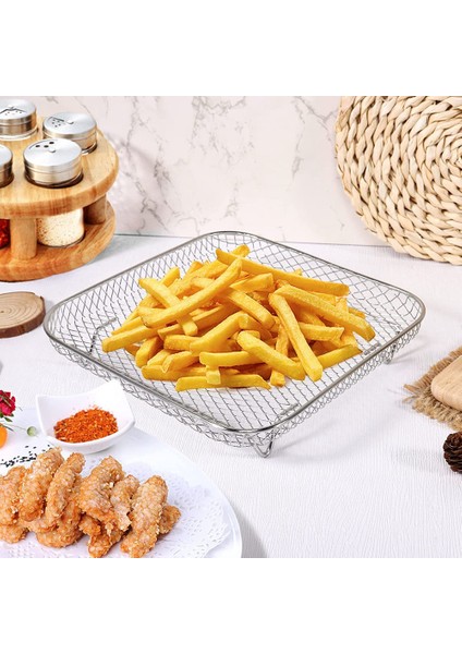 Üç Katmanlı Hava Fritöz Izgara Rafı Paslanmaz Çelik Havrama Alet Pişirme Tepsisi Kavurma Pişirme Rafı Hava Fritörleri (Yurt Dışından) modelleri