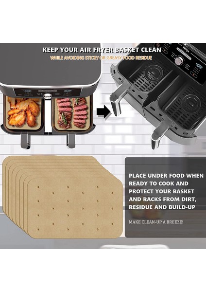 200PCS Hava Fritöz Kağıt Hava Deliği Hava Fritöz Ninja DZ201 DZ401 Çift Hava Fritöz Aksesuarları Için Parşömen Kağıt Astarları (Yurt Dışından) indirimleri