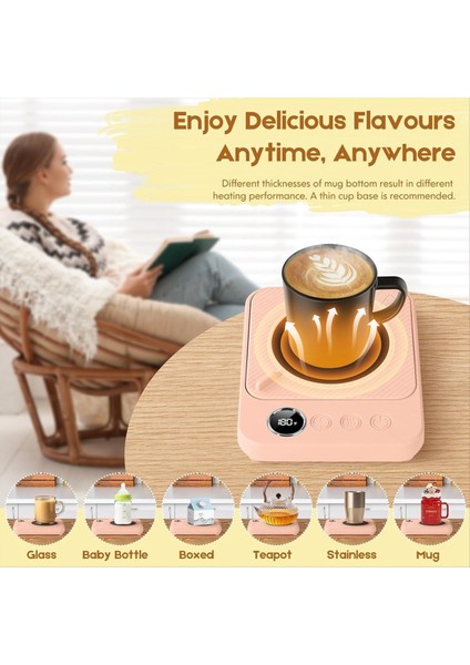 Kahve Fincanı Masa Için Daha Sıcak Elektrikli Isıtmalı Kupa Bardağı Isıtıcı Otomatik Kapalı Ofis Masası Ev Mutfak Pembe Abd Fiş (Yurt Dışından) indirimleri