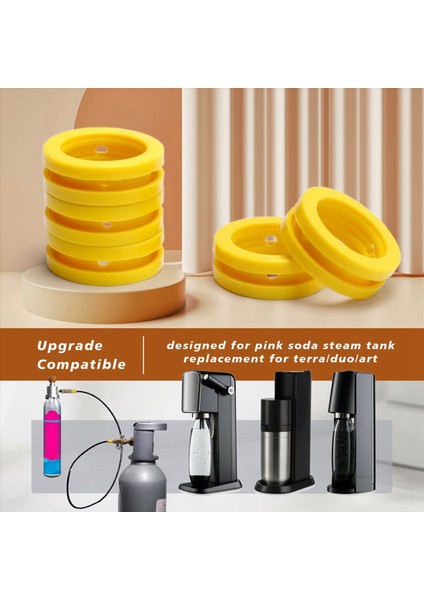 O Yüzük Soda Makinesi Co2 Silindir Değişim Karbonatörü Contalar 20 Pcs Contalar Yeni Soda Maker ve Pembe Silindir Için Halka (Yurt Dışından) fiyatları