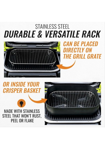 2pcs Paslanmaz Fırın Grill Raf Ninja Woodfire Için Hava Fritöz Sepeti OG701 OG75 7-1 Arada Hava Fritöz Net Sepetler Mutfak Aracı (Yurt Dışından) indirimleri