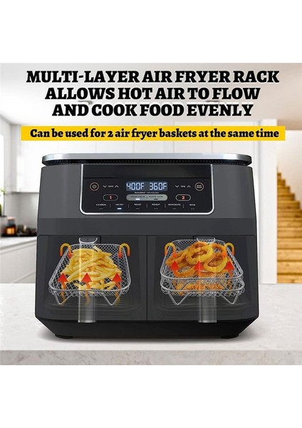 Ninja Çift Hava Fritözü Için Hava Fritöz Rafı Istiflenebilir Paslanmaz Çelik Kurtu (Yurt Dışından) indirimleri