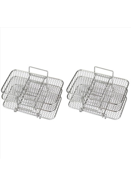 Ninja Çift Hava Fritözü Için 2x Hava Fritöz Rafı 304 Paslanmaz Çelik Çok Katmanlı Kirpik Raf Tost Rafı Hava Fritözü (Yurt Dışından)