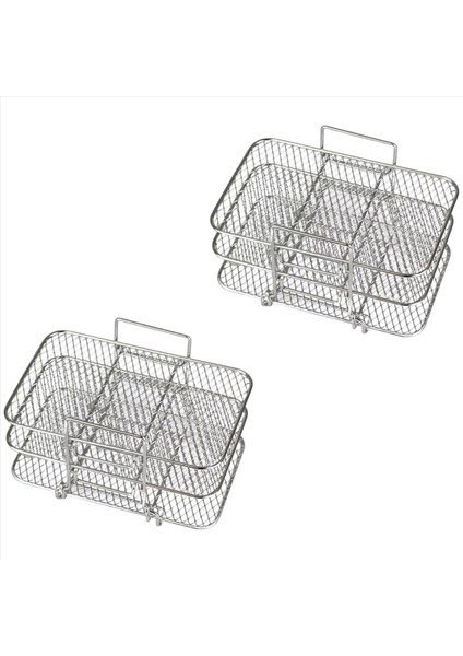 Ninja Çift Hava Fritözü Için 2x Hava Fritöz Rafı 304 Paslanmaz Çelik Çok Katmanlı Kirpik Raf Tost Rafı Hava Fritözü (Yurt Dışından) fırsatları