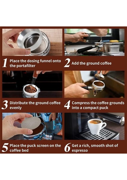 51MM Espresso Wdt Aracı Dozlama Hunisi ve Disk Ekran Seti Espresso Aksesuarları Kiti Barista Seti Kahve Iğnesi (Yurt Dışından) modelleri