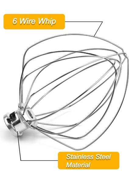 2x KN256WW 6 Telli Kırbaç Ek Mutfaktaid 5-6 Quart Bowl-Lift Stand Mikser Değiştirme Yumurta Kremi Karıştırıcı (Yurt Dışından) indirimleri