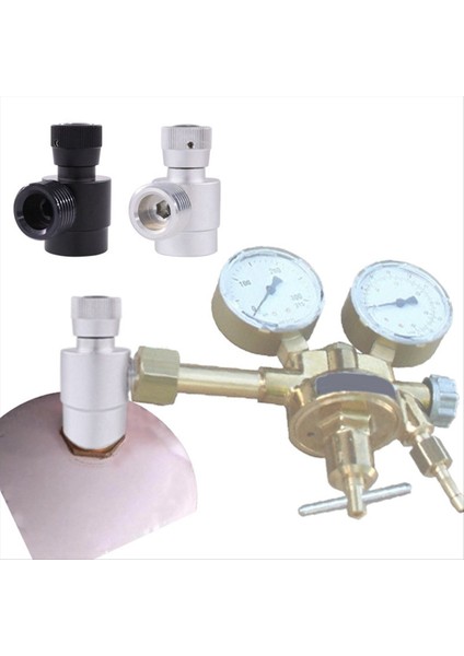 Co2 Silindir Dolunma Adaptörü Kendi Kendi Yapımı Gaz Silindir Regülatörü M10X1-W21 8-14 Argon Co2 Karışık Gaz Siyah (Yurt Dışından) modelleri