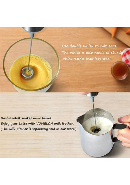 2x Süt Çeyrek Elektrikli Elektrik Seyahat Kahve Çeyrek Süt Köpürme Için Kahve Çobanı Latte/cappuccino Frother Mikser (Yurt Dışından) indirimleri