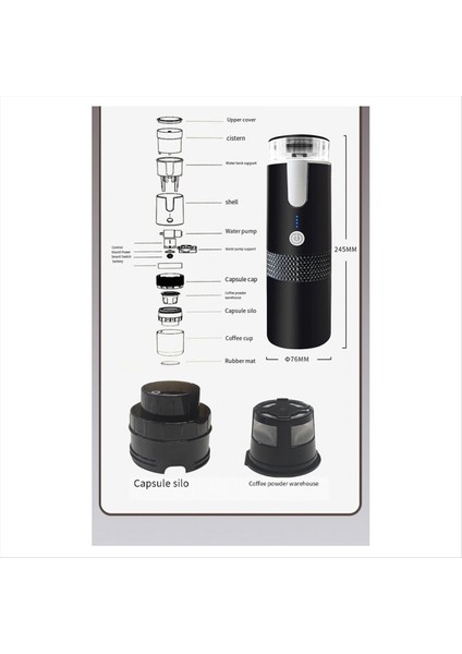 Kablosuz Elektrik Kahve Makinesi 1200MAH USB Şarj Edilebilir Açık Hava Seyahat Arabası Ev Taşınabilir Tam Otomatik Kahve Makinesi (Yurt Dışından) fiyatları