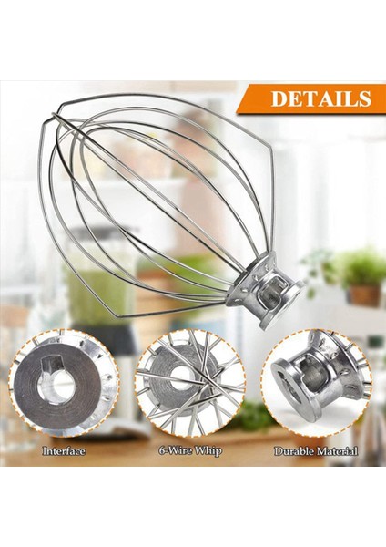 3x K5AWW Tel Kırbaç Çelik Tel Çırpma Paslanmaz Çelik Yumurta Çırpıcı Mikser Mixing Head 5qt American Kitchenaid (Yurt Dışından) modelleri