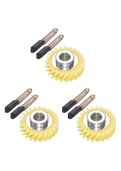 3 Pcs W10112253 9706416 Motor Fırçası W10380496 4162897 Mutfakta Standı ve 3 Çift Motor Fırçası Için Mikser Solucan Dişanı (Yurt Dışından)