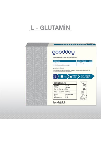 L-Glutamin 30 Saşe 5000 mg Sporcular için Amonyağı Temizleme Takviyesi fiyatları