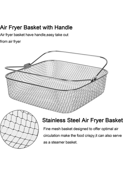 Air Fryer Sepeti 8.19 Inç Kare Air Fryer Sepeti Instant Vortex Air Fryer, Cosorı, Philips, Air Fryer Aksesuarları (Yurt Dışından) fiyatları