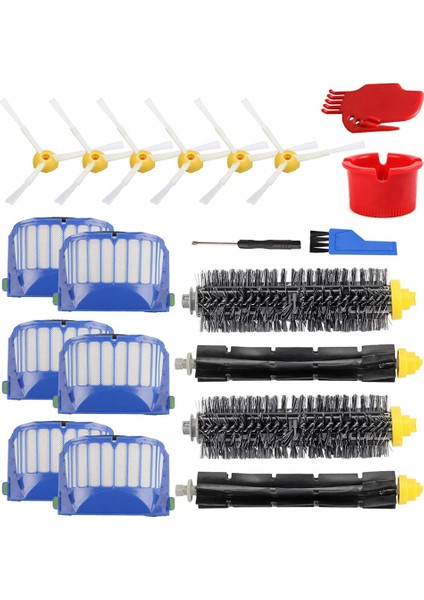 Irobot Roomba 600 Serisi Için Yedek Filtre 605 610 614 615 616 620 625 630 Temizleyici Vakum Çırpıcı Kıl Fırça (Yurt Dışından)