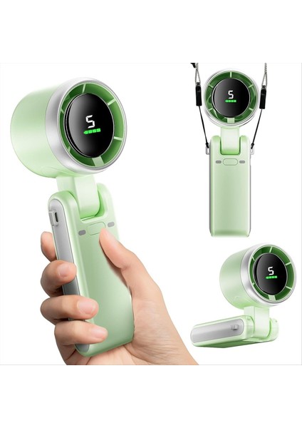 Taşınabilir El Mini Fan Katlanabilir Güçlü Rüzgarlar Turbo Fan Hızlı USB Şarj Edilebilir Kişisel Fan Dijital Ekran (Yurt Dışından) fiyatları