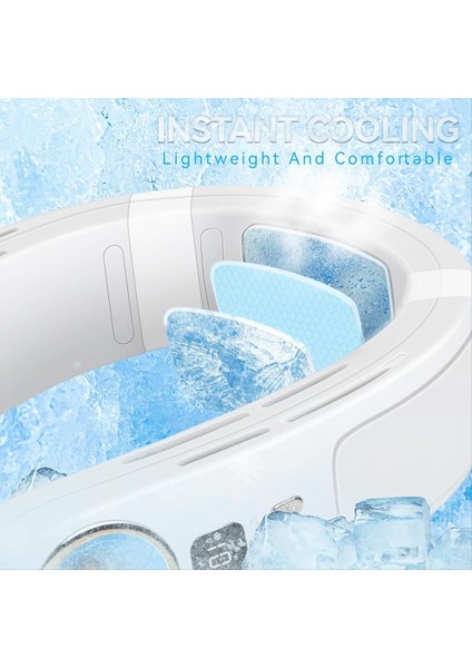 Boyun Kliması Taşınabilir Boyun Fanı Şarj Edilebilir Şaşırtıcı Bladess Boyun Fanlar Soğuk Hava Kişisel Soğutucu Beyaz (Yurt Dışından) indirimleri