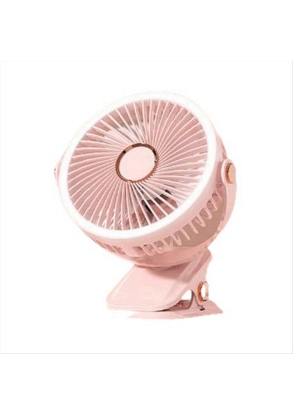 USB Şarj Edilebilir Fan Yurt Klipsli Tip Taşınabilir Mini Masa Fanı 360 Derece Rotasyon LED Işığı ile Ayarlanabilir Fan (Yurt Dışından)