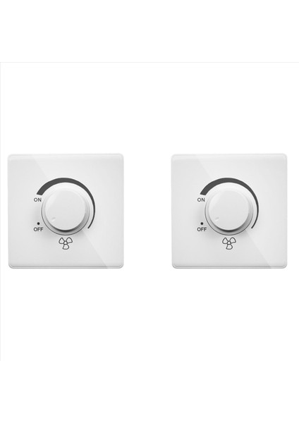 2x 86 Tip Tavan Fanı Ayarı Adımsız Hız Kontrolör Duvar Anahtarı 220V 10A (Yurt Dışından)