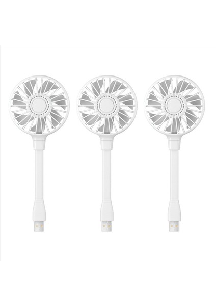 3x USB Fan Mini Fan Swan Boyun Esnek Soğutma Fanı Taşınabilir Fan Dizüstü Bilgisayar Mobil Pc Ev Ofisi Beyaz (Yurt Dışından)