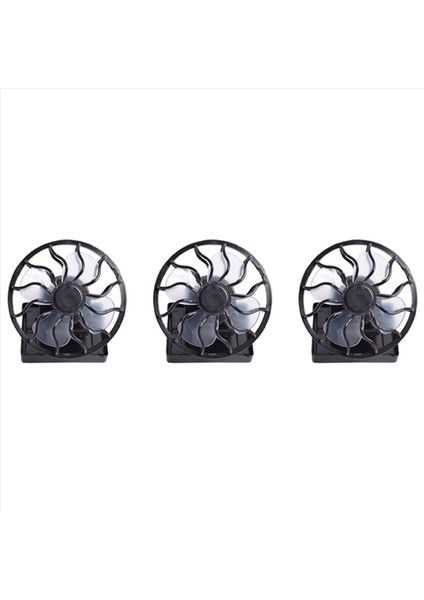 3x Güneş Fanı Klips Kapağı Fan Klipli Küçük Fan Elektrikli Fan Açık Portatif Fan (Yurt Dışından)