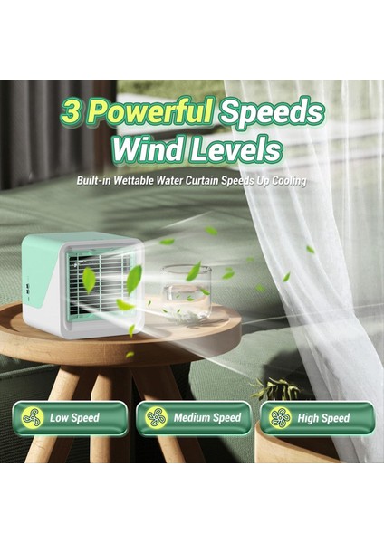 Taşınabilir Klima Fanı 3 Arada Nemlendirilmiş Mist Sprey Fan 7 Toplu Hafif Hava Soğutucu Kişisel Klima Masa Masası Fan (Yurt Dışından) modelleri
