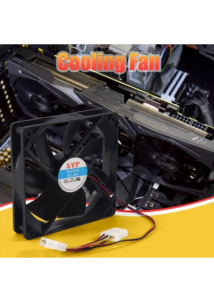 120MM x 25MM Dc 24V 4pin Manşon Taşıyan Bilgisayar Kasası Soğutma Fanı (Yurt Dışından) fırsatları