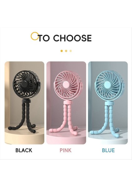 Ahtapot Fan Masaüstü Kamp Fan USB Şarj Edilebilir Tripod Fan Hafif Fan Pembesi ile (Yurt Dışından) fiyatları