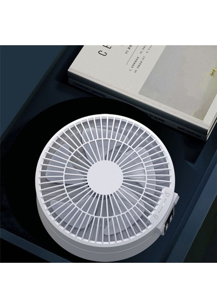 LED Işık ile Taşınabilir Fan 4000MAH Şarj Edilebilir Dijital Ekran Masaüstü Fan Yaz Fan Yatak Odası Masası Soğutma Fan-Mavi (Yurt Dışından) fırsatları