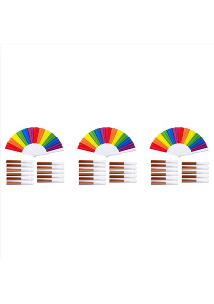 Rainbow Hayranları 36 Paket Hayranları Rainbow Lgbtq Taşınabilir Katlanır Hayranlar Katlanır El Hayranları Parti Dekorasyonları (Yurt Dışından)