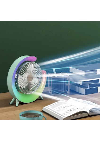 Taşınabilir Fan USB Şarj Edilebilir Fan LED 7 Renk Elektrikli Fan 180 ° Ayarlanabilir Kamp Fanları 3 Hızlı Mini Masaüstü Fan Pembesi (Yurt Dışından) fiyatları