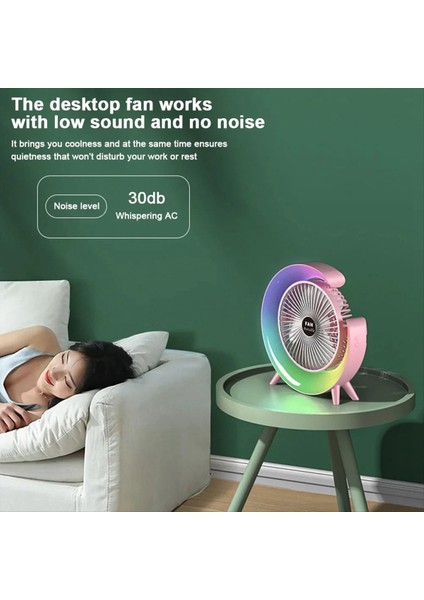 Taşınabilir Fan USB Şarj Edilebilir Fan LED 7 Renk Elektrikli Fan 180 ° Ayarlanabilir Kamp Fanları 3 Hızlı Mini Masaüstü Fan Pembesi (Yurt Dışından) fırsatları