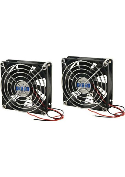 2x Siyah Plastik Muhafaza Dc 24V Cpu Soğutma Fanı W Metal Parmak Muhafızları (Yurt Dışından)