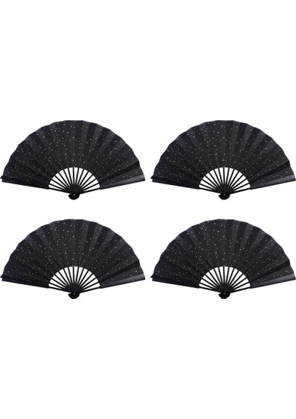 4 Adet Parıltı El Fanı Katlanır El Yaz Fan Vintage Çin Kung Fu Katlanır Fan Kadın Erkekler Performansı (Yurt Dışından)