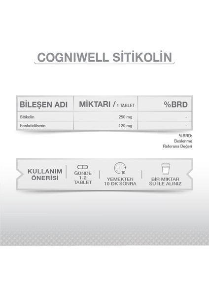 Cognıwell Sitikolin 30 Tablet modelleri