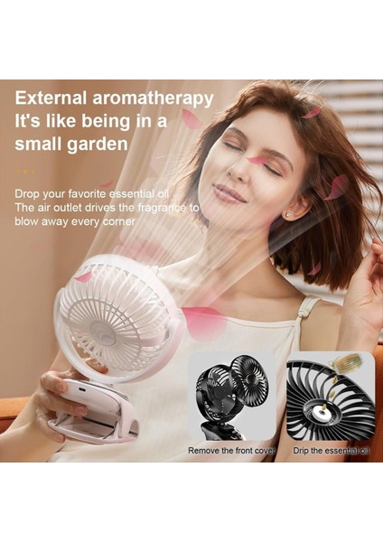 Fan Üzerinde Küçük Masa Klip Taşınabilir Kişisel USB Klip Fan Ev Ofis Seyahat Yatak Arabası Kamp Açık Açık Fan Siyah (Yurt Dışından)