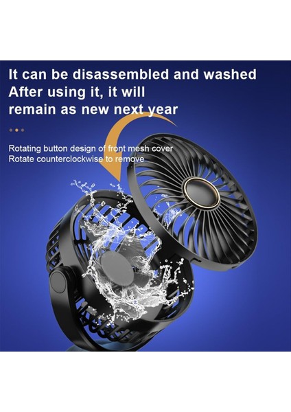 Fan Üzerinde Küçük Masa Klip Taşınabilir Kişisel USB Klip Fan Ev Ofis Seyahat Yatak Arabası Kamp Açık Açık Fan Siyah (Yurt Dışından) fırsatları