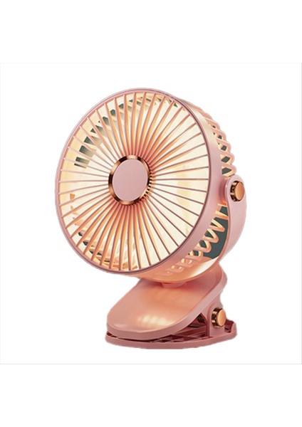 Gece Işığı ile Taşınabilir LED Kamp Fanı USB Şarj Edilebilir Masa Fanı Sessiz Yatak Odası Ofis Açık Pembe (Yurt Dışından)