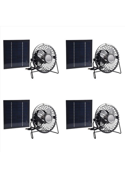 4x Mini Güneş Paneli Powered Ventilatör Fan Taşınabilir 5W 4 Inçlik Sera Güneş Egzoz Fanı Office Out Moor (Yurt Dışından)
