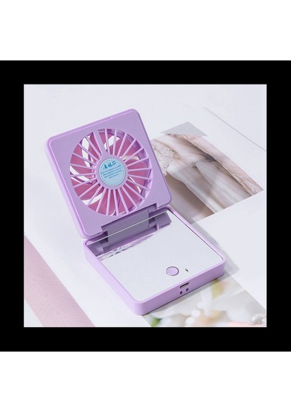 2 Vede Taşınabilir Mini Fan Kompakt Ayna Katlanması Uygun USB Şarj Edilebilir Güzellik Hava Soğutma Fan Mavi (Yurt Dışından) fiyatları